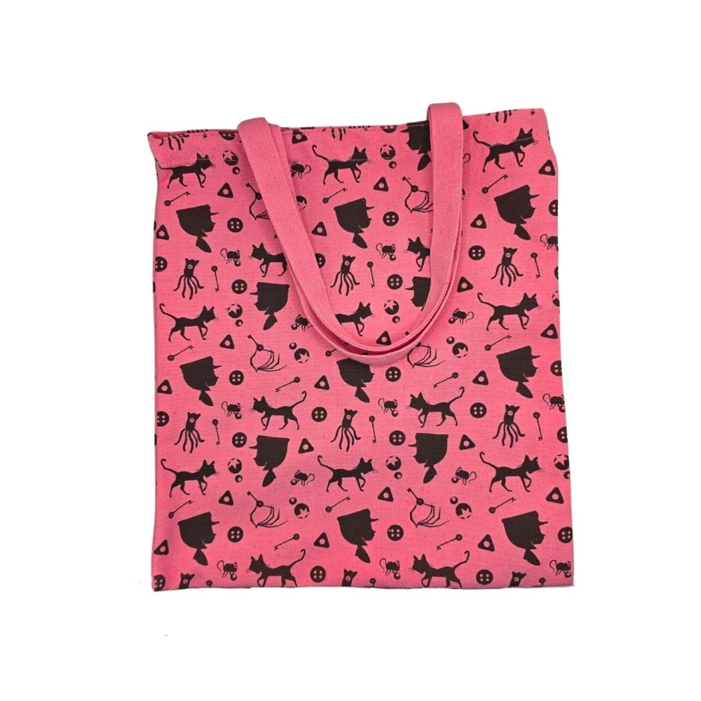 Coraline Silouette Tote Bag Pink and Black